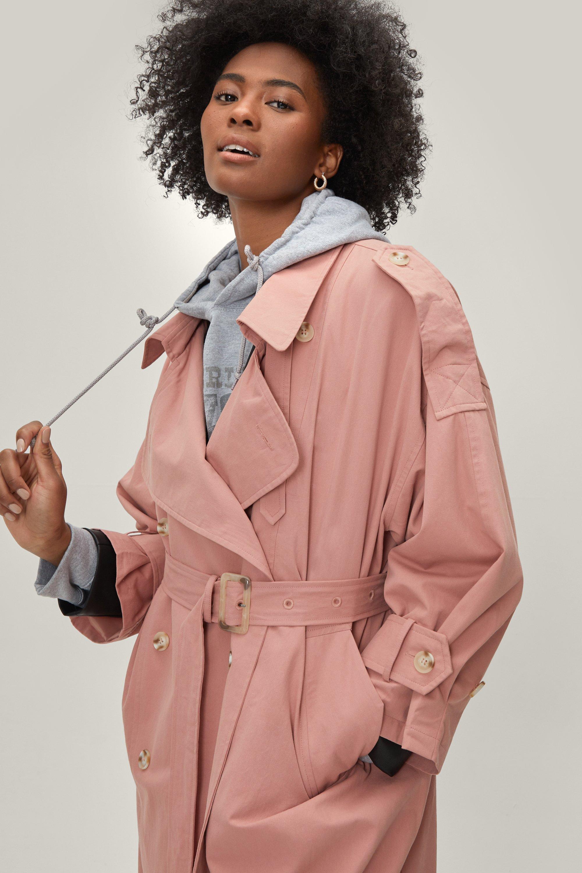 Dusty pink clearance trench coat